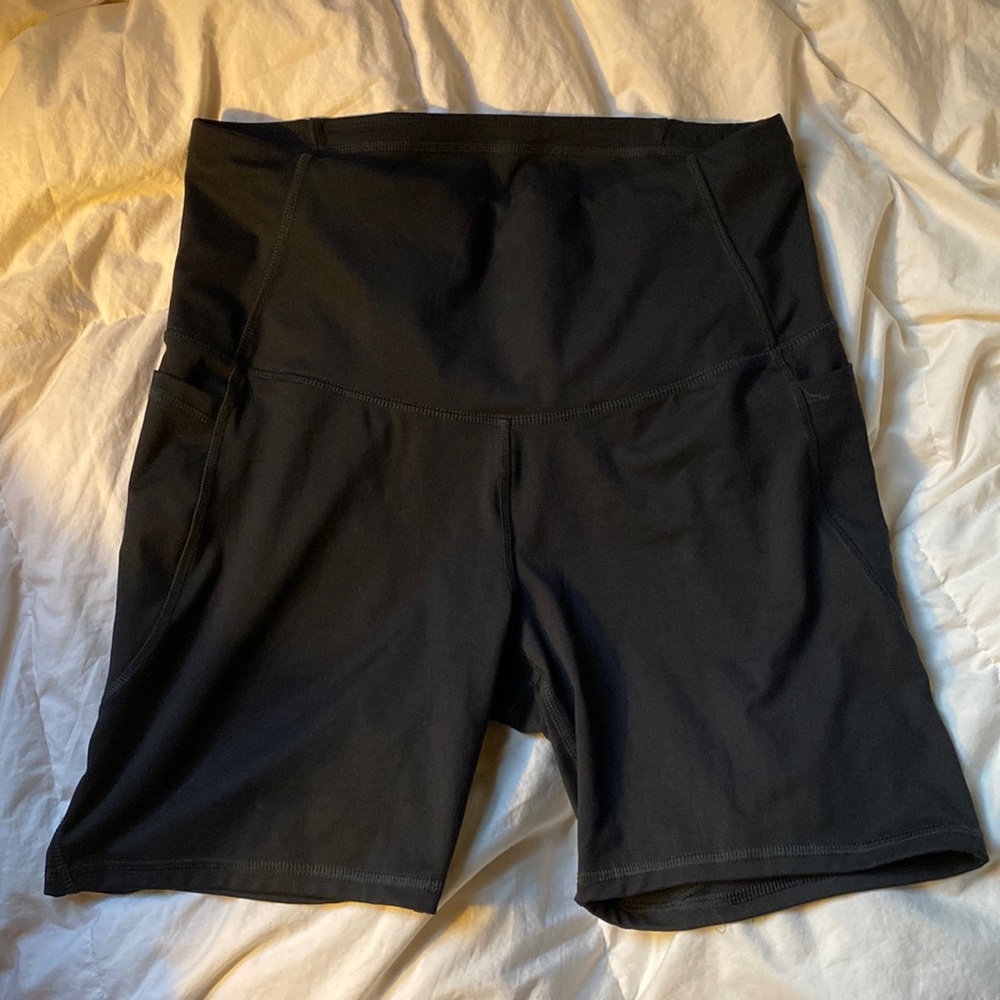 All In Motion Black High Rise Bike Shorts w/Pockets Size XXL
